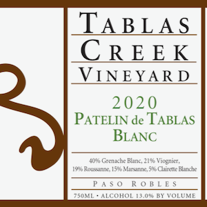 Tablas Creek Patelin de Tablas Blanc Paso Robles 2020