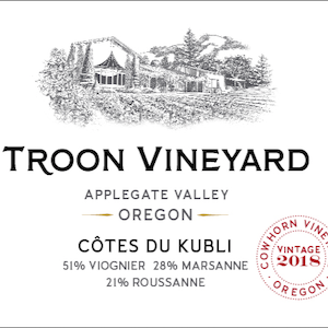 Troon Vineyard Côtes Du Kubli Blanc Applegate Valley 2018