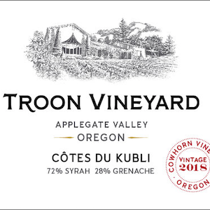Troon Vineyard Côtes Du Kubli Rouge Applegate Valley 2018