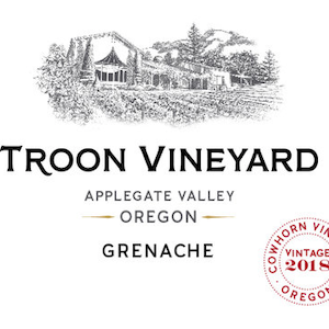 Troon Vineyard Cowhorn Vineyard Grenache Applegate Valley 2018