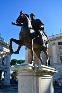 Marcus Aurelius on his horse in the Campidoglio